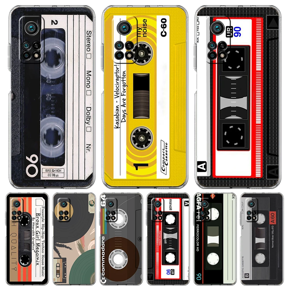 

Cassette Tape Retro Style Phone Case for Xiaomi Mi Poco F3 X3 X4 GT NFC M3 M4 11 Ultra 12 11X 11i Pro Lite 5G Transparent Cover