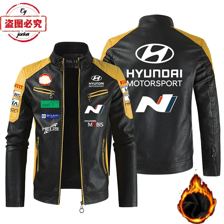 Hyundai N Racing Кожаная мужская куртка с логотипом WRS Rally Team Uniform