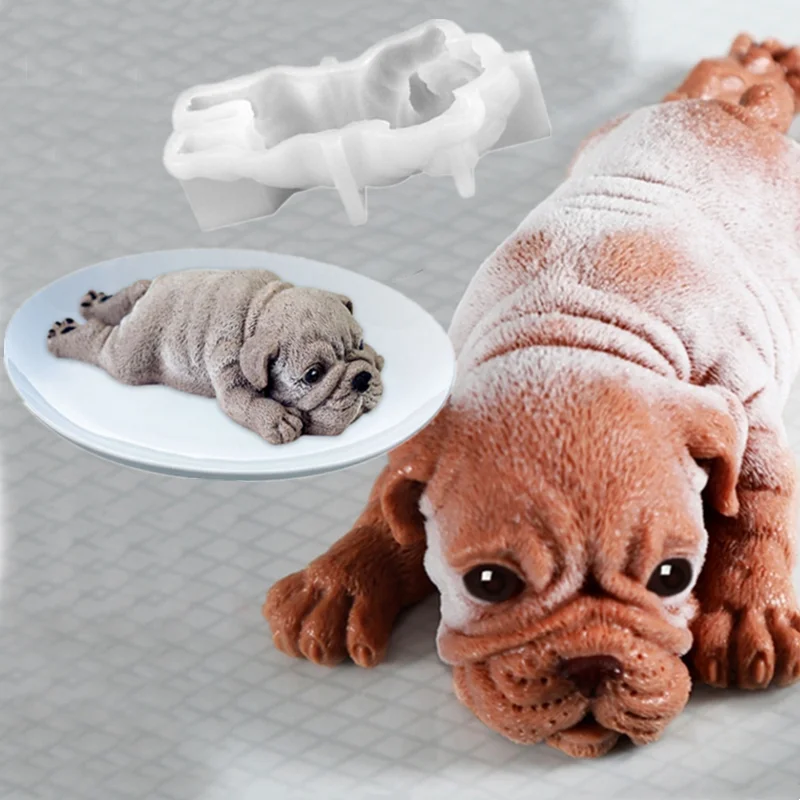 

Силиконовая форма в виде собаки, 3D форма в виде собаки, «сделай сам», украшение для торта, форма для мусса, милая форма для шоколада, искусственная помадка