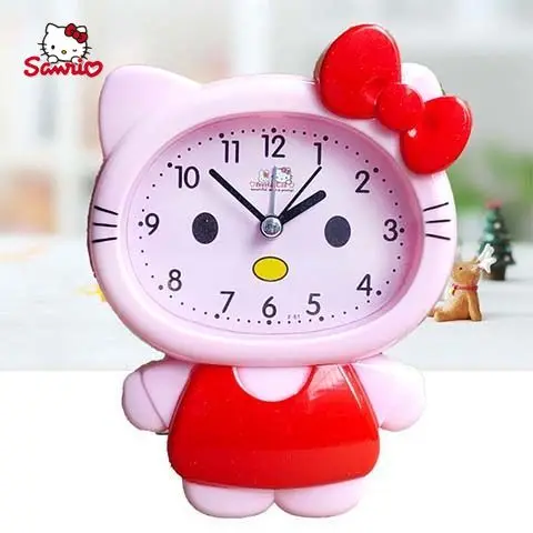 

Sanrio, будильник Hello Kitty, милые детские часы с мультяшным дизайном, Необычные аналоговые часы