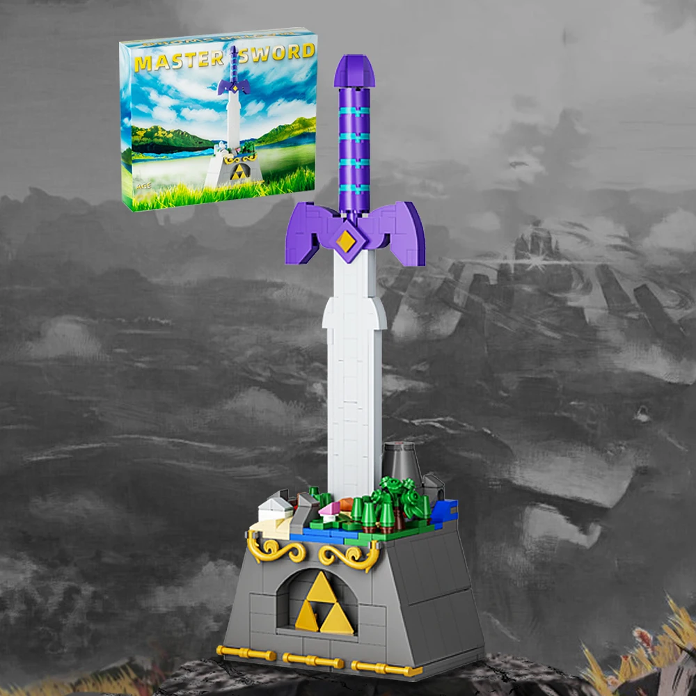 

(with box) Moc Master Sword Base DIY Building Blocks Model Zeldaed Link Weapon Legendary Sword Toys Bricks Sets Adult Kids Gift