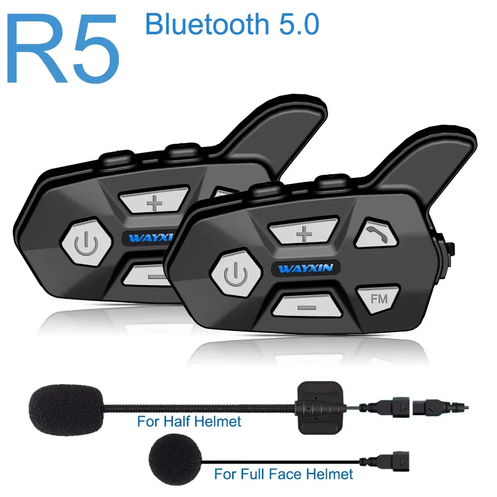 

Bluetooth-Интерком WAYXIN для мотоциклетного шлема, 2 шт., FM-радио, 1200 м