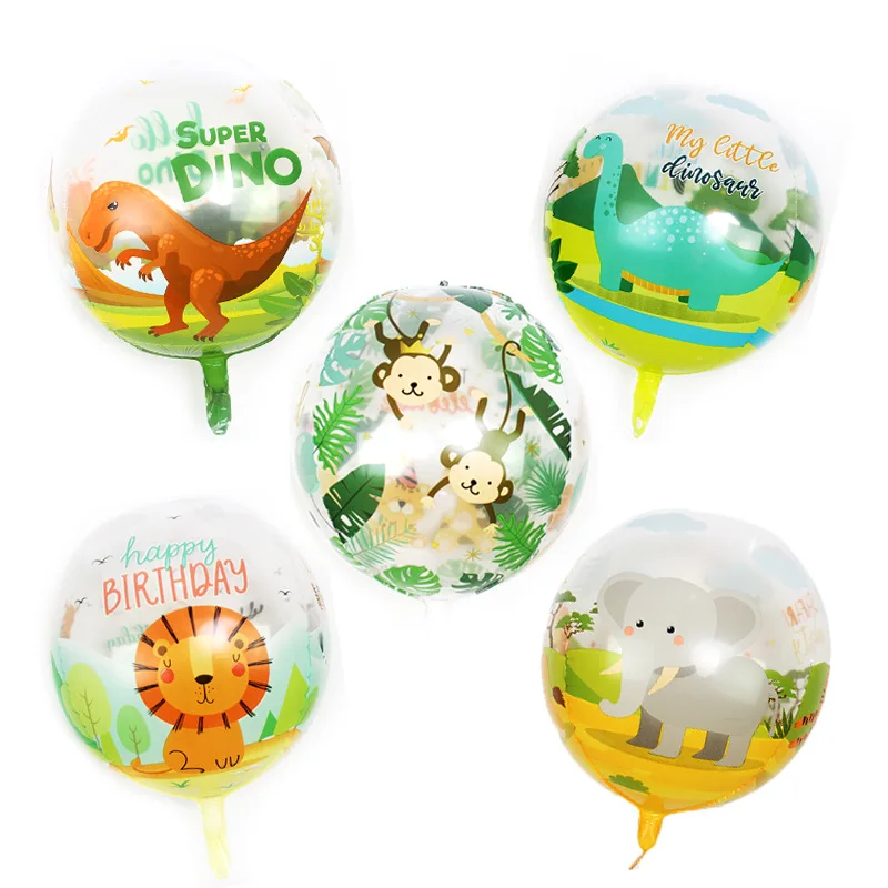 

4D Forest Animal Dniosaur Theme Party Balon Kids Birthday Party Balloon Wild One Safari Jungle Kids Favor Birthday Balloon