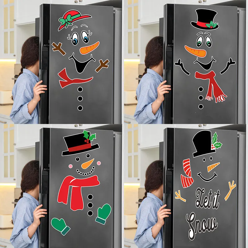 

Рождественская магнитная наклейка на холодильник в виде снеговика для дома, Рождественское украшение, рождественский подарок, украшение 2023