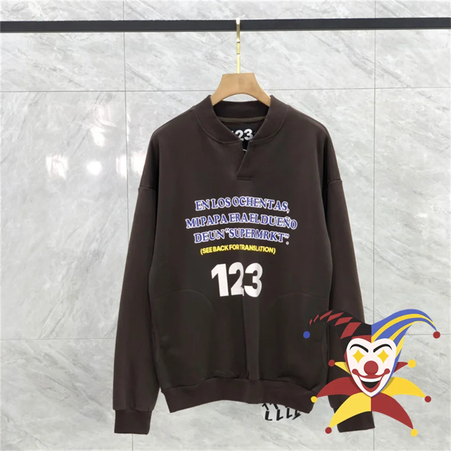 

Brown Oversized RRR-123 Sweatshirts Men Woman RRR123 Crewneck Hooded