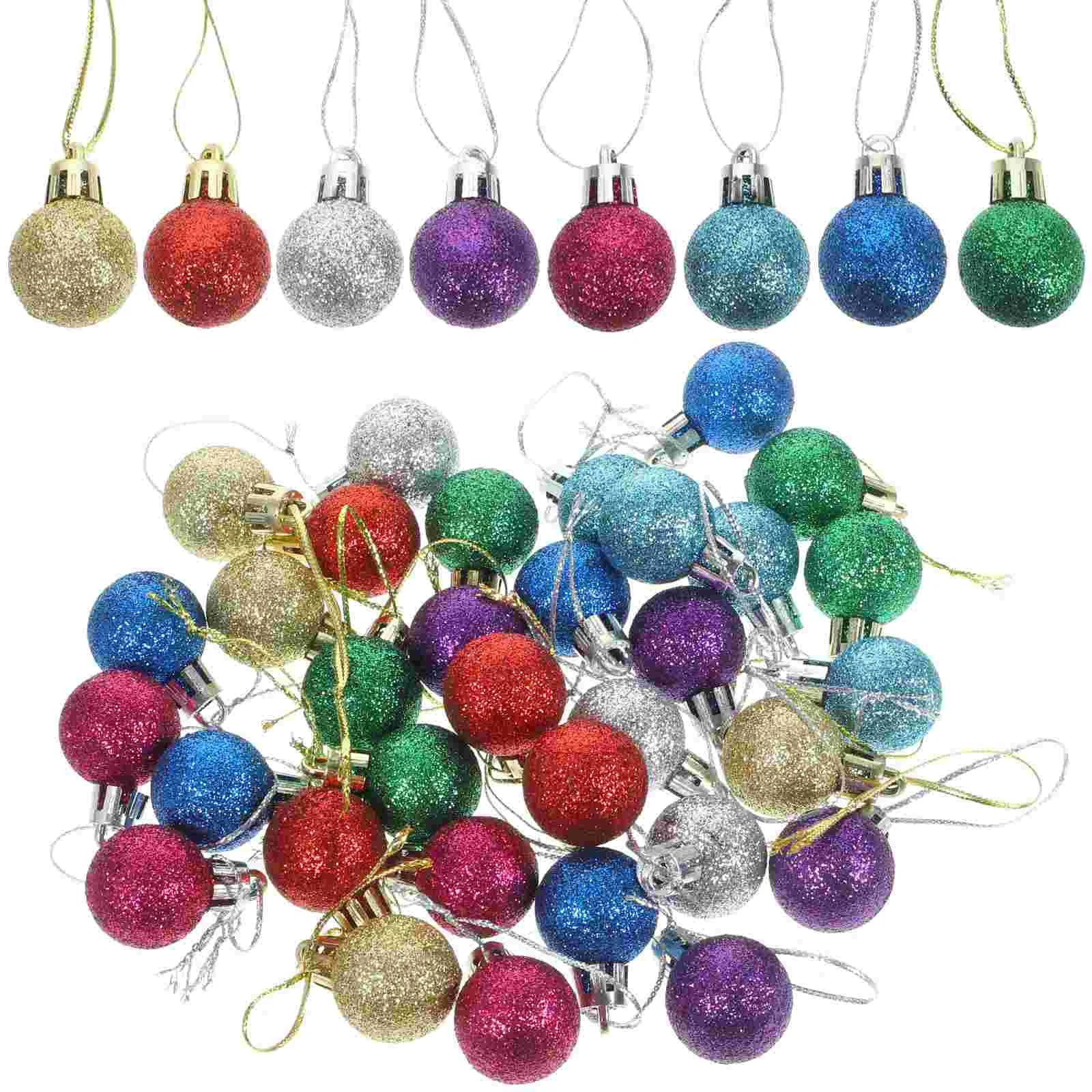 

80 Pcs Ornaments Christmas Decoration Props Mini Plastic Ball Hanging Tree Pendant Decorative Balls