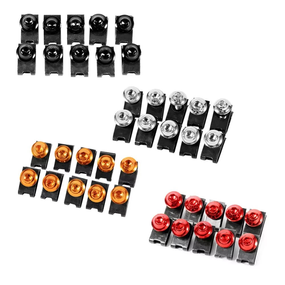 

10pcs M5 5mm Motorcycle Fairing Body Bolt Kit Screw Spire Speed Fastener Clip Nut Universal Mounting Nut 4 Colors Optional HOT