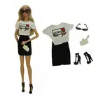 Наряды для кукол Барби 11,5 дюйма, белая рубашка, топ, юбка, обувь, сумка, очки 16, аксессуары для шарнирных кукол Барби, одежда, игрушки