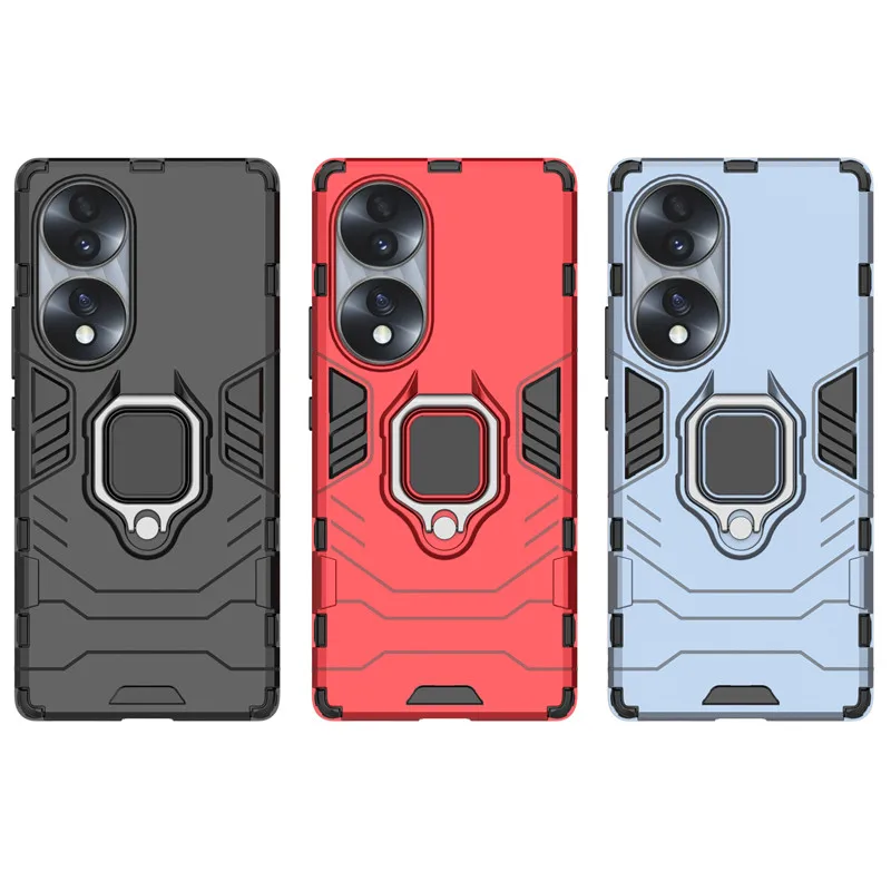 For Honor 70 5G Case Armor Finger Ring Bumper Hard Protective Case Honor 70 Pro Cover For Honor 50 Lite Honor 80 70 60 50 Pro