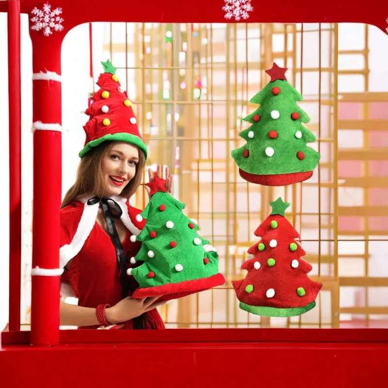 

Аксессуары для рождественской елки, красно-зеленые шапочки, Рождественское украшение, Рождество, Новый год 2023, подарки, товары для дома