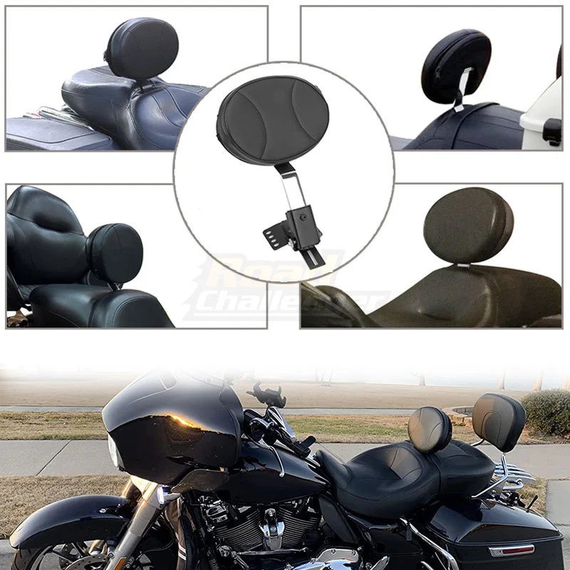 

Motorcycle Back Cushion Adjustable Plug-in Driver Backrest For Harley Touring Electra Road Street Glide Road King 1997-2022