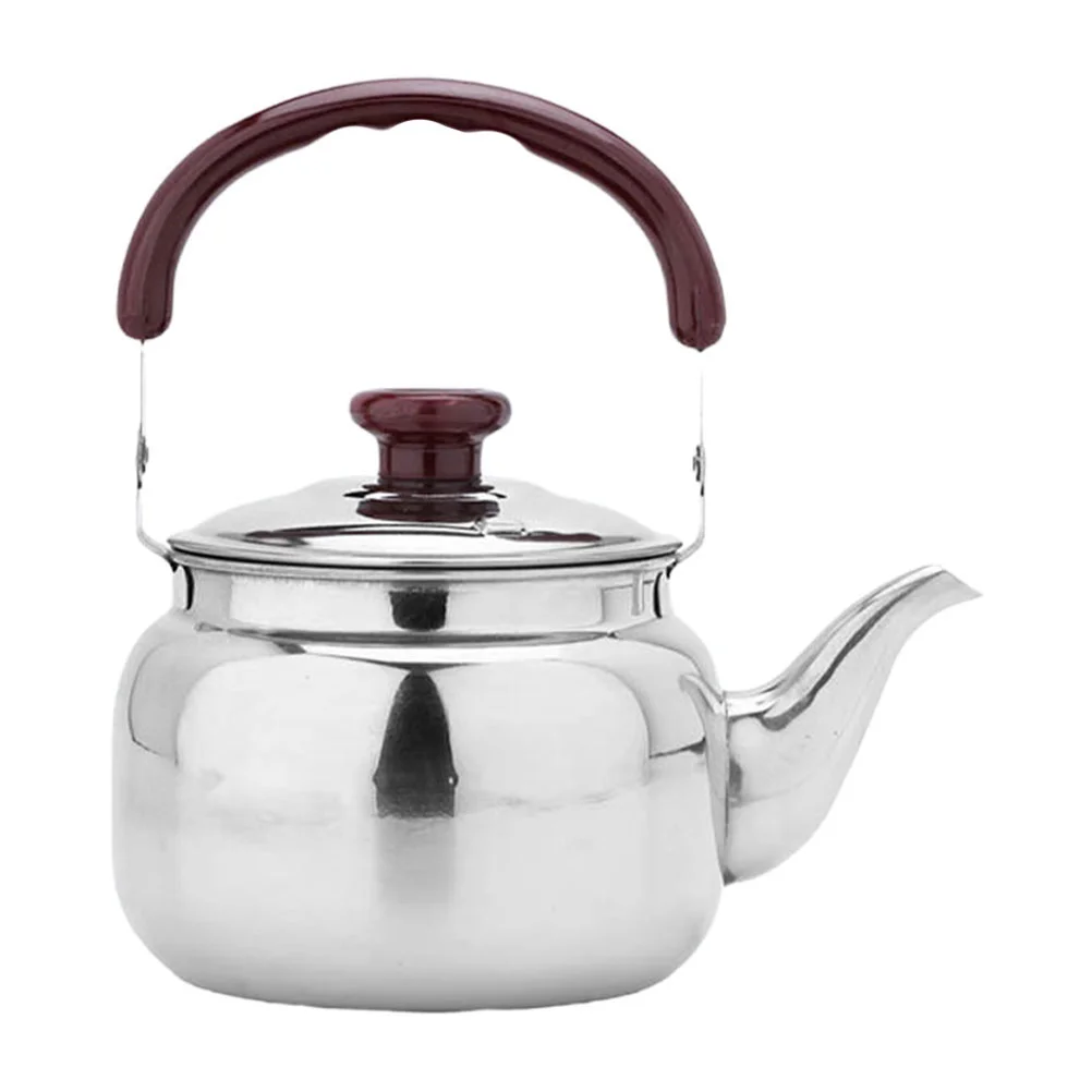 

Tea Kettle Stovetop with Wood Handle Stainless Steel Backpack Stove Heating Water Kettle Container for Kitchen Coffee