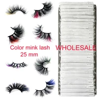 mink color lash wholesale handmade colored lashes vendor 5d thick 25mm mink lashes bulk wholesale 3d false eyelashes makeup