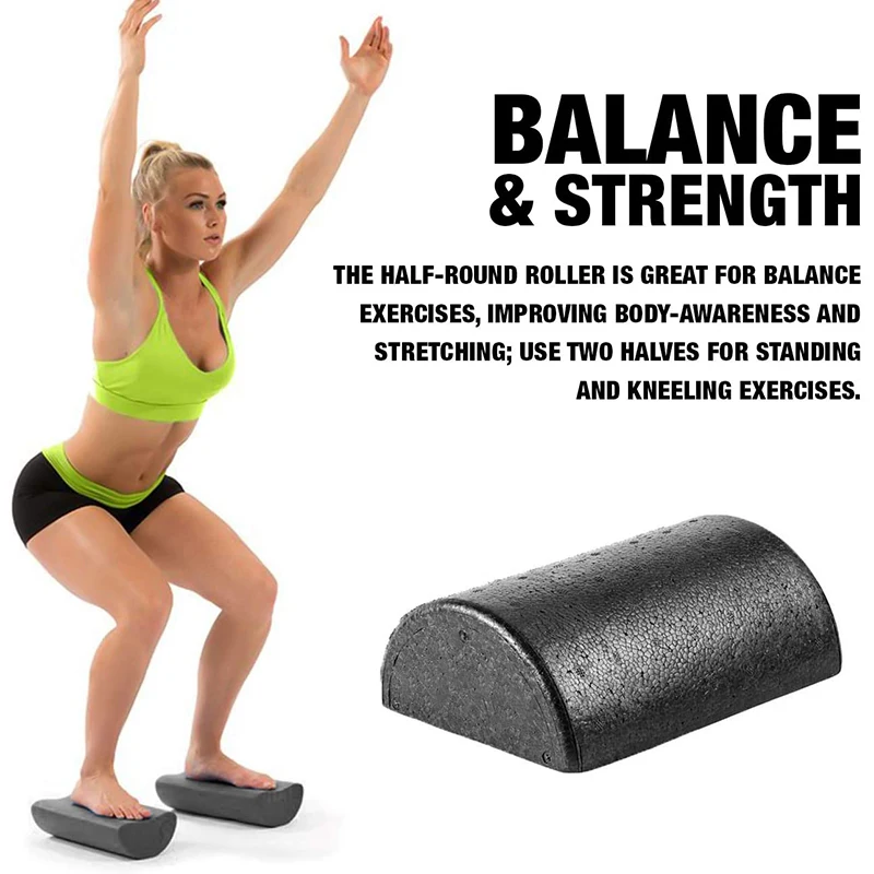 

Top!-1Pair 30Cm Half Round Foam Roller For Yoga Pilates Sport Fitness Equipment Balance Pad Yoga Blocks