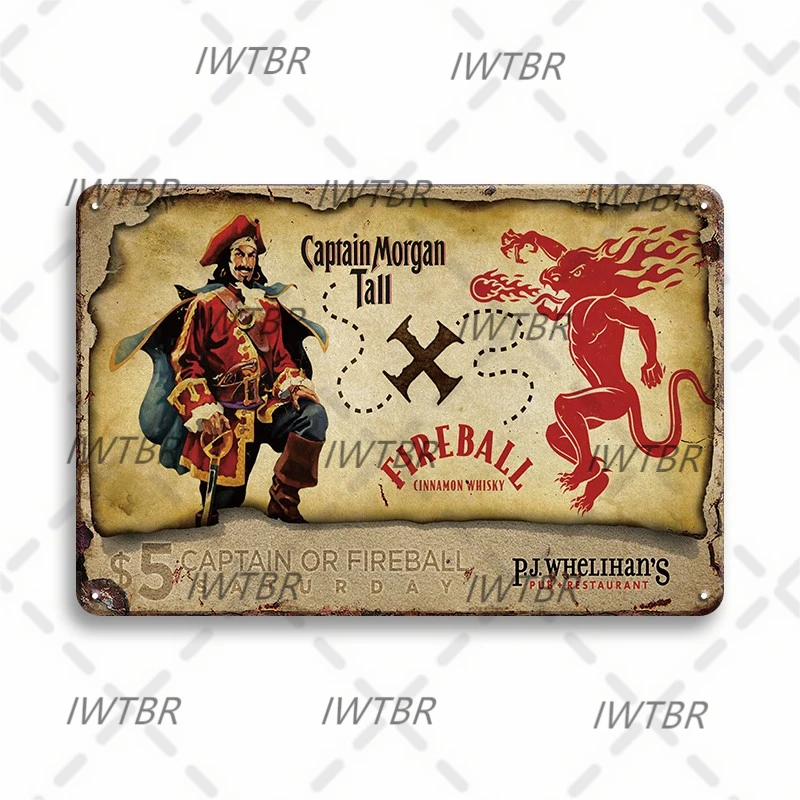 

Decor Fireball Whiskey Metal Tin Logo Vintage Fun Poster Bar Room Coffee House Club Home Wall Art Decoration