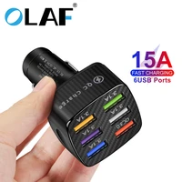 olaf car charger 75w qc 3 0 quick charger 6 port car phone charger for iphone 13 12 11 x samsung oneplus huawei car charger 15a