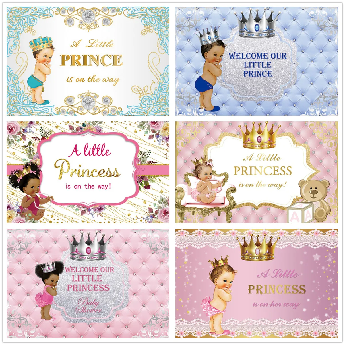 

Little Prince Baptism Photography Background Baby Shower Birthday Child Portrait Custom Poster Family Party Photocall Backdrop