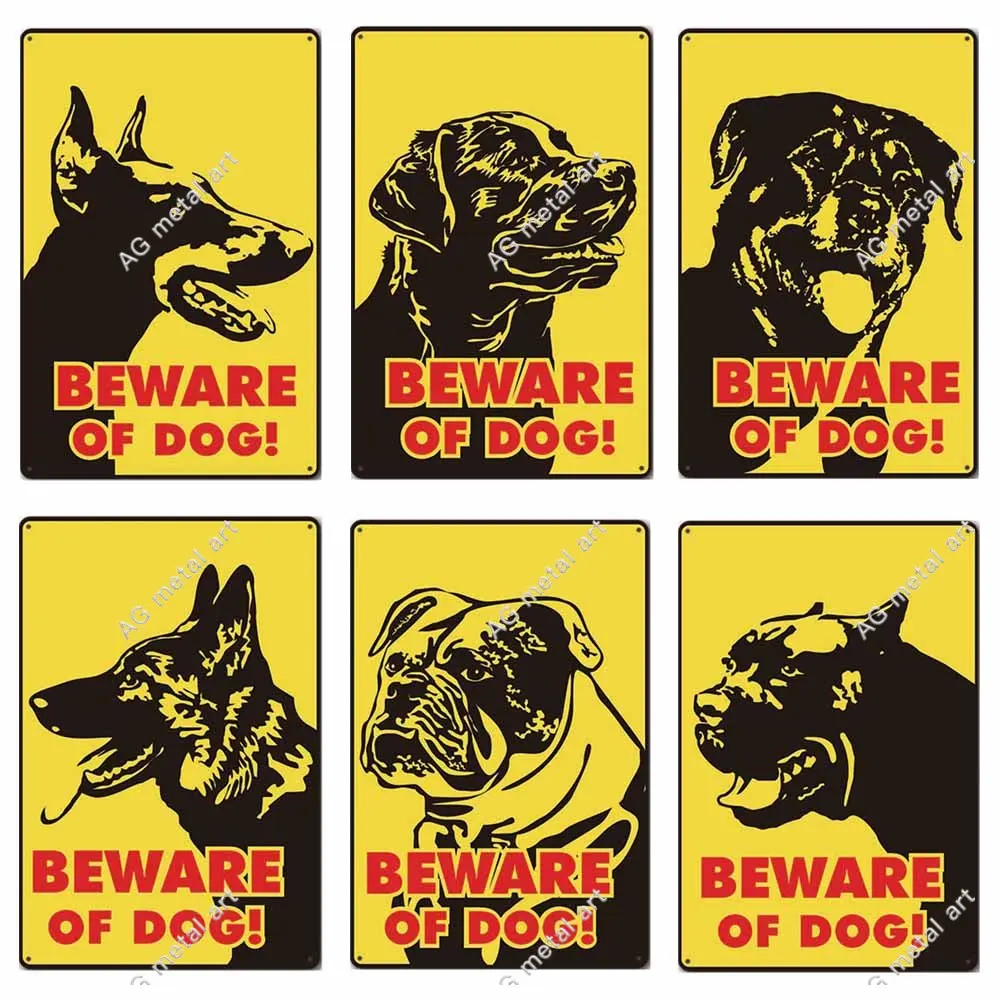 

Остерегайтесь собаки винтажные металлические жестяные знаки плакат предупреждающая собака Ретро налет украшение на стену