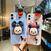 disney mickey and minnie 3d stereoscopic with stand phone cases for iphone 13 12 11 pro max mini xr xs max 8 x 7 back cover