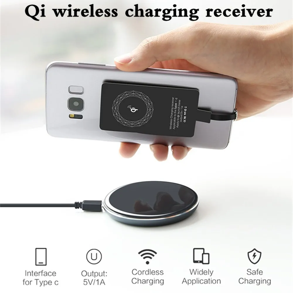 

Wireless Charging Receiver Qi Wireless Charger Adapter for Samsung Huawei Xiaomi and Other Type-C Mobile Phones