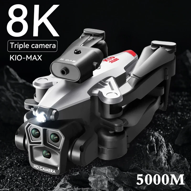 

Квадрокоптер K10Max с интеллектуальной локализацией оптического потока, 8K профессиональная трехкамерная четырехсторонняя обход препятствий RC 5000M