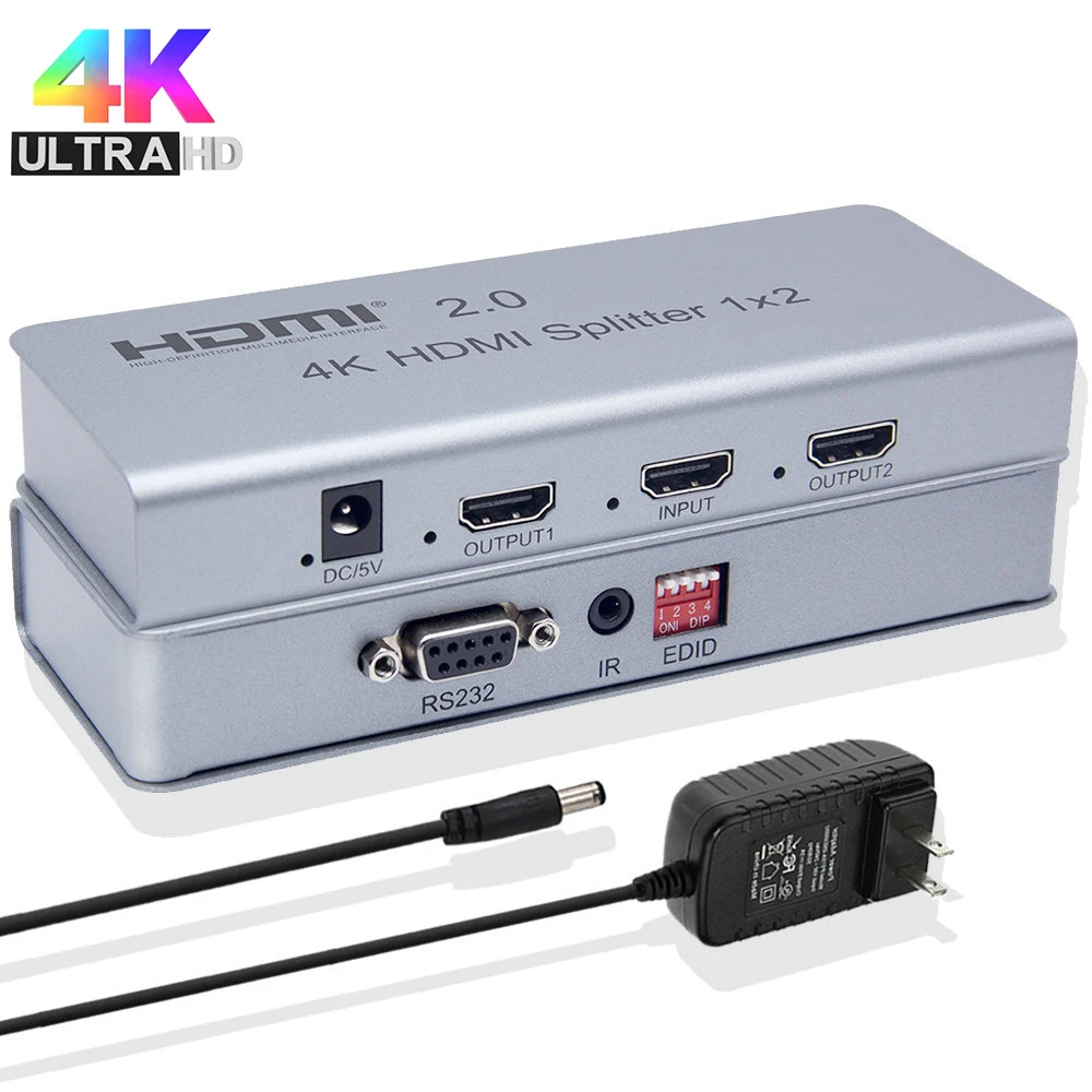 

Разветвитель HDR HDMI 2,0 1x2 1x4 144 Гц 4 порта HDMI 4K 60 Гц разветвитель 1 в 4 выхода с HDR и HDMI CEC для PS5 PS4 Apple TV ПК ноутбука