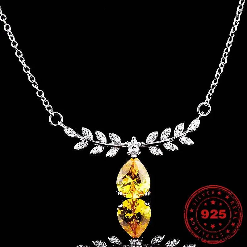 

Natural Ametrine Topaz Gemstone 925 Sterling Silver color Necklace Drop Pendant Silver 925 Jewelry Crystal Pendant Bizuterias