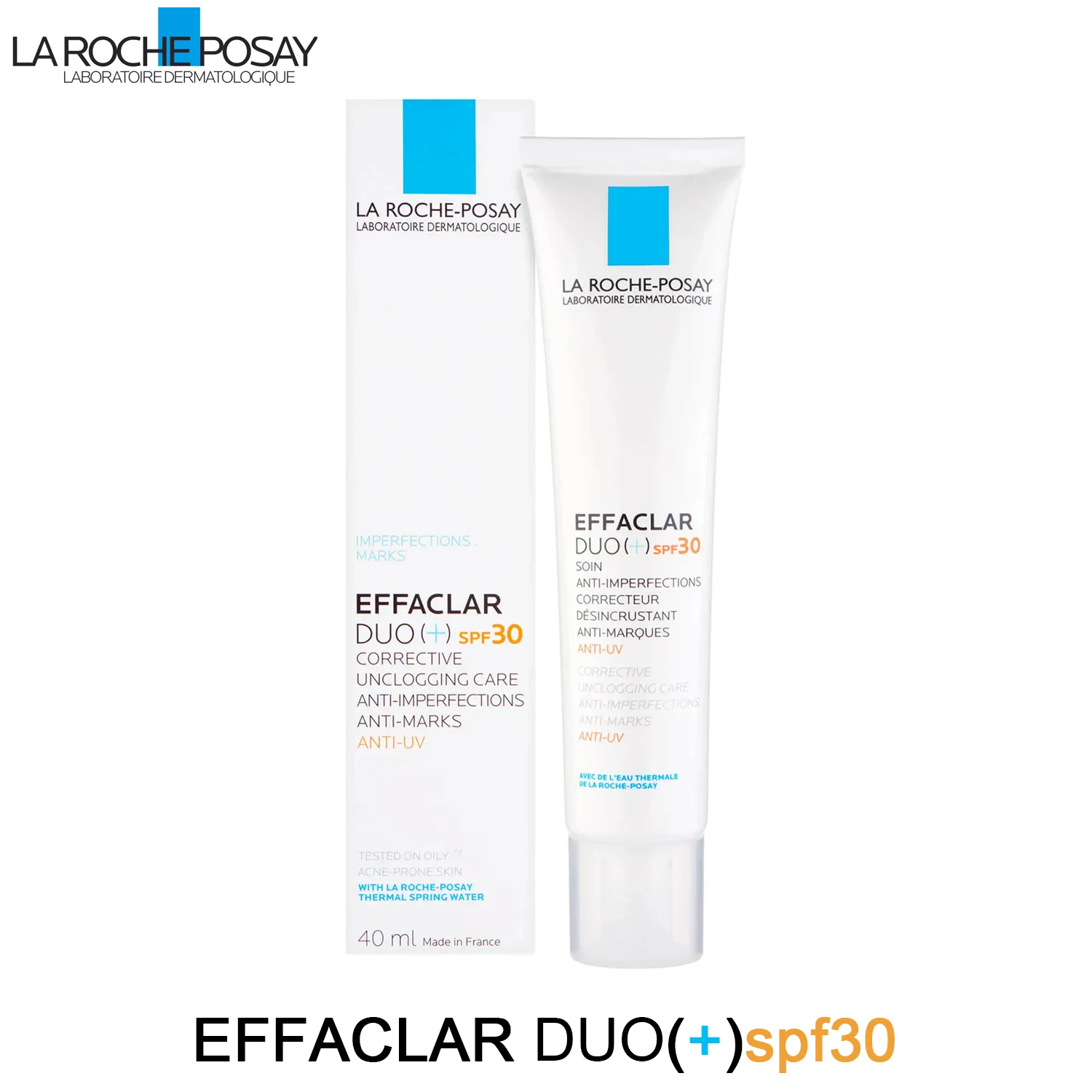 

La Roche Posay Effaclar Duo+ SPF30 40ml Face Sunscreen Against UV Rays Or K+ Hyalu B5 Cream daily moisturizer Oil Acne Treatment
