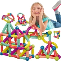 25 64pcs magnetic construction set magnet stick building blocks montessori educational toys magnetic construction set for boy