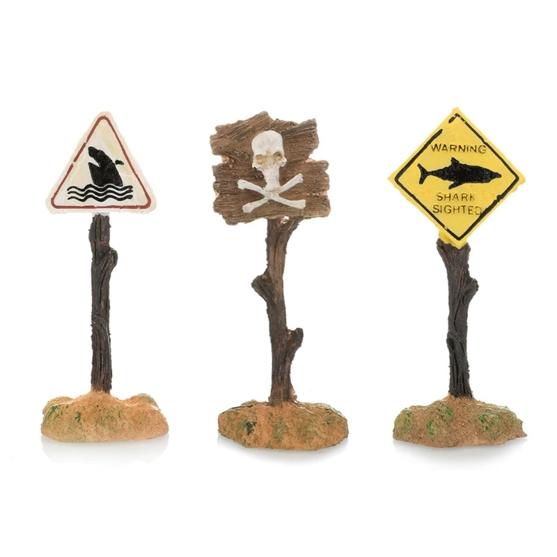 

Декоративные знаки для аквариума, предупреждающие знаки, украшения, безопасный материал из смолы, хранилище для мелких и средних аквариумов 090C