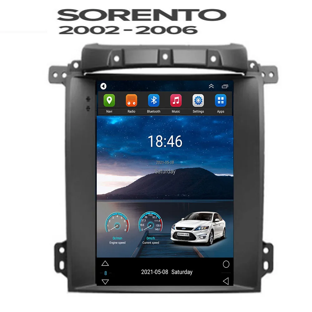 

For Tesla Style 2Din Android 12 Car Radio For Kia Sorento BL 2002 - 06 Multimedia Video Player GPS Stereo Carplay DSP RDS Camera