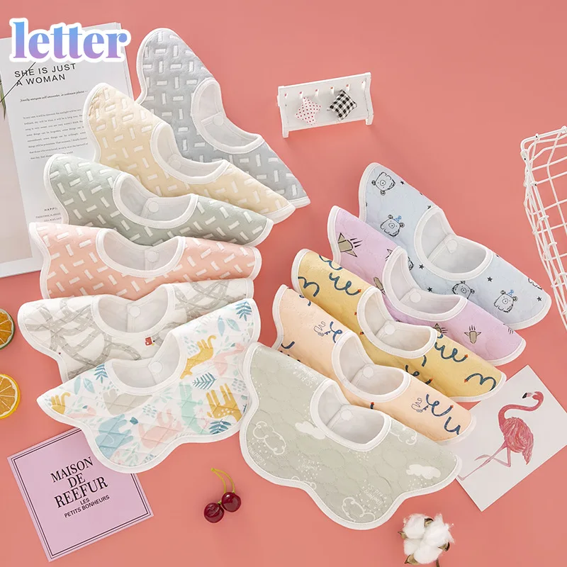 

Baby Bibs 360 Degree Rotation 6 Layers Cotton Printed Baby Kids Bandana Burp Cloth Soft Newborn Infant Saliva Towel Baby Stuff