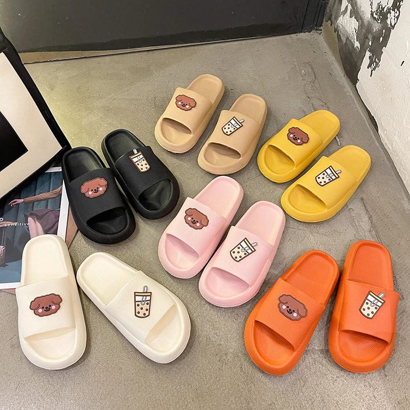 

Women Thick Platform Slippers Cartoon Sandles Beach Soft Sole Slide Sandals Men Ladies Indoor House Bathroom Anti-slip Shoes
