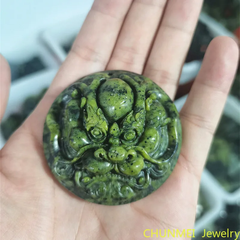 

Dragon Totems Natural Tibetan Medicine Wang Shi Pendant Tibetan Jade Ancient PIXIU Hand Carving Necklace Men and Women Pendant