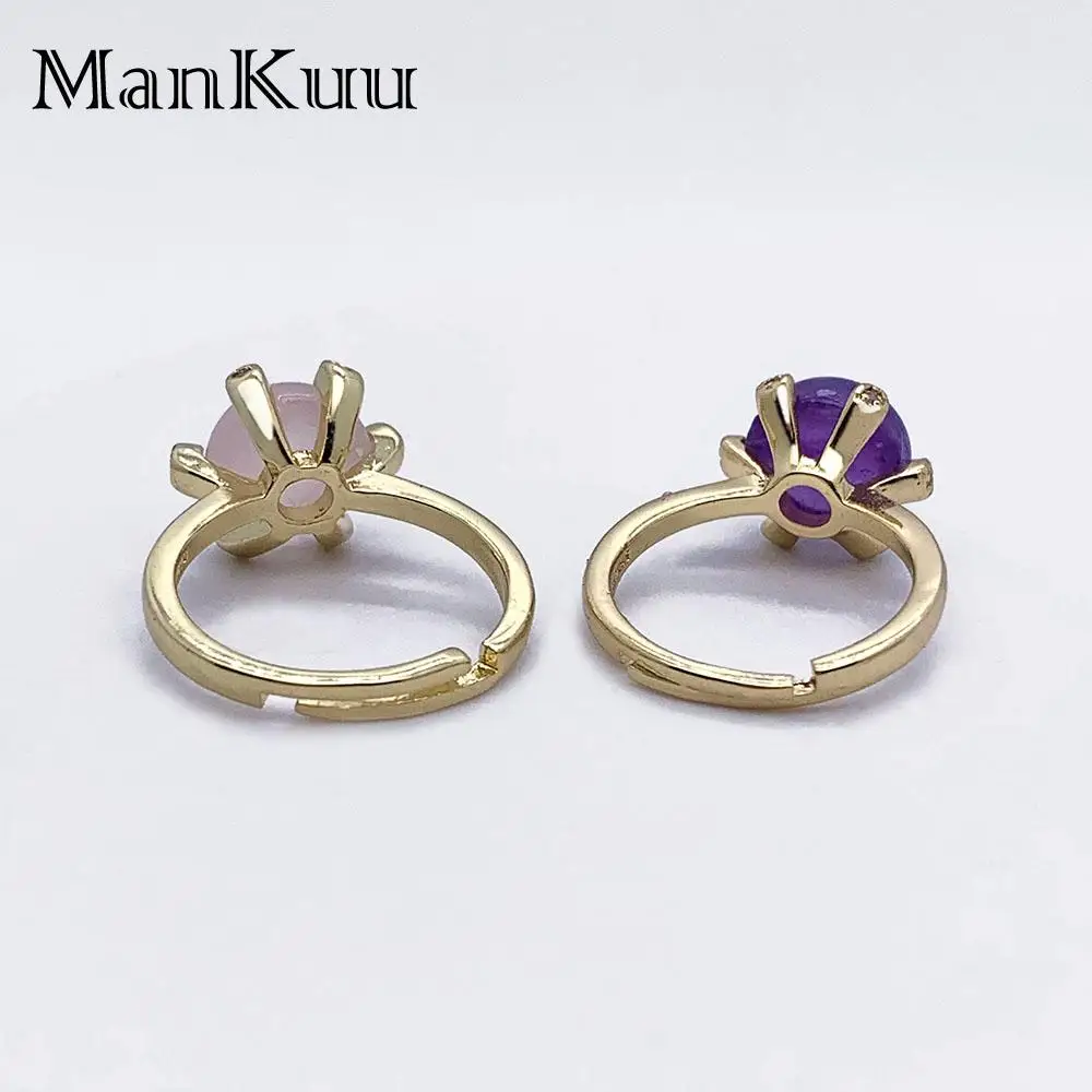 Модные ювелирные изделия Mankuu натуральный лечебный кристалл розовый кварц