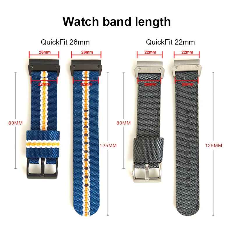 QuickFit 22mm Braided Nylons Strap For Garmin Forerunner 965 955 nylon nato watch band Replacement accessories