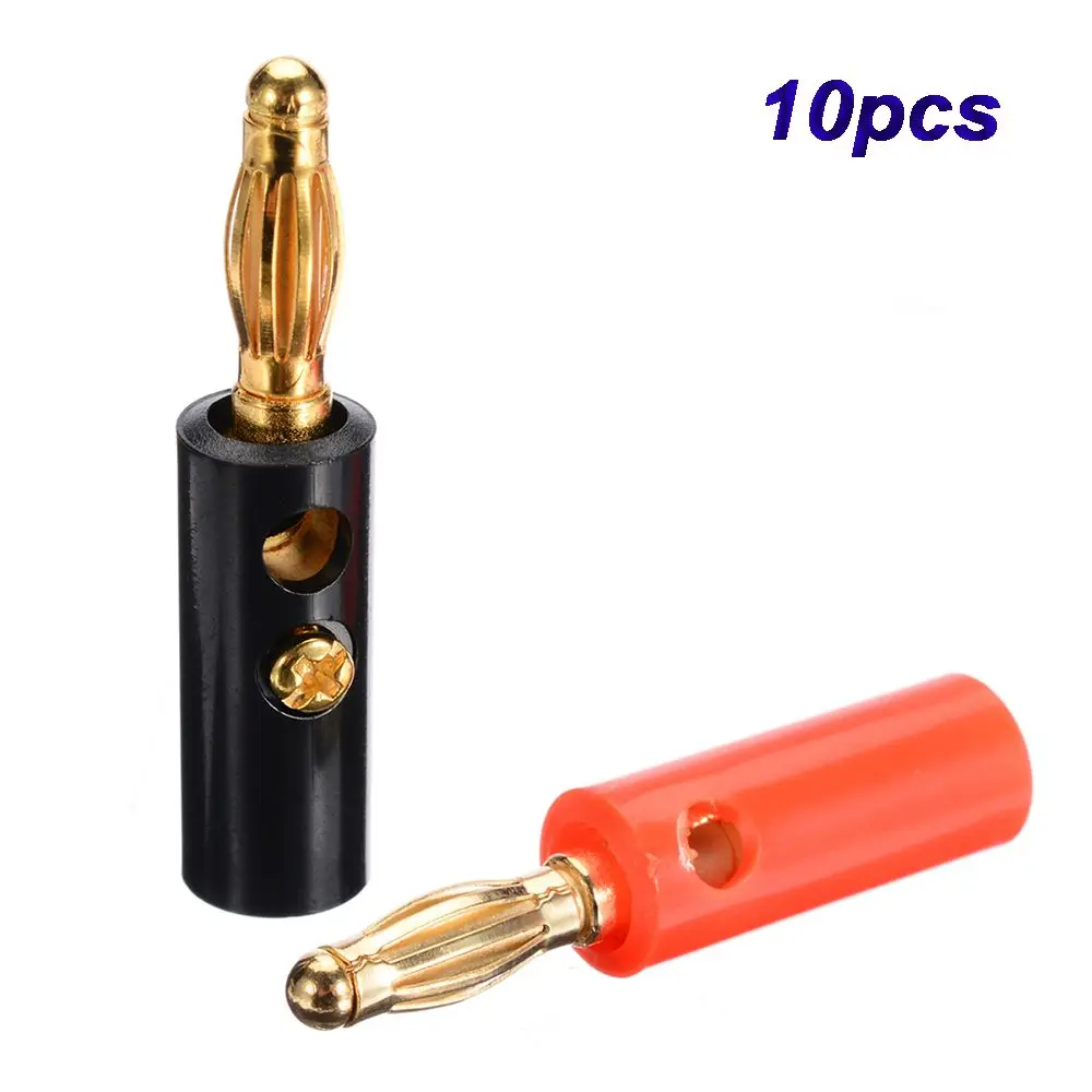 

Golden Gold Plated Wire Cable 4mm Speaker Connectors Adapter Adaptor Banana Plug