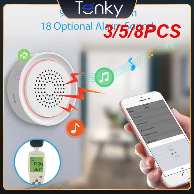 

3/5/8PCS Universal Wireless Siren Alarm Smart Life App Remote Alarm Sound Light Detector Sensor Tuya Wifi