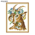 Joy Sunday Красивая овечья ткань для вышивки крестиком животные картины 14ct 11ct DMC холст печатные узоры вышивка крестиком DIY рукоделие