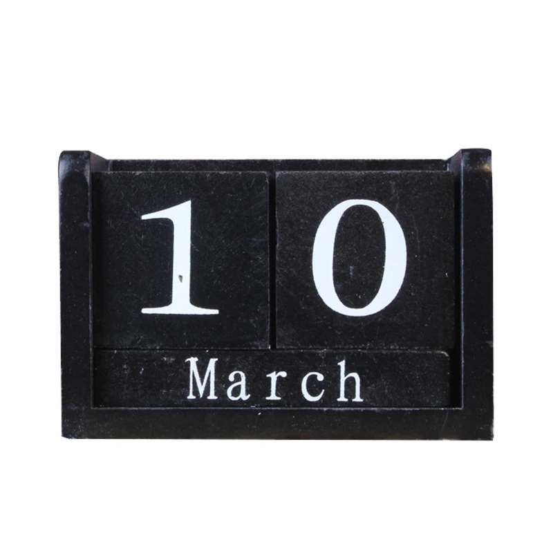 

Wooden Perpetual Calendar Tabletop Calendar Room Desk Decoration for Home Office