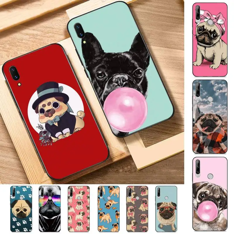 

Cute Pug Dog Phone Case for Huawei Y 6 9 7 5 8s prime 2019 2018 enjoy 7 plus