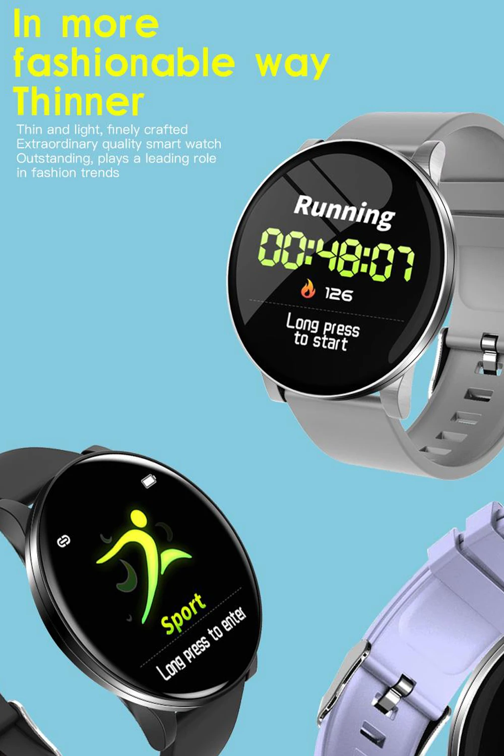 

Smart Watch W8 Smart Watch Color Screen ECG And PPG Ip67 Sports Stopwatch For Android iOS Watches Suitable For Kids And Adults
