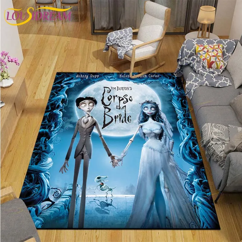 

Труп невесты Тим Бертон, Нескользящие коврики, большие коврики для гостиной, удобный мягкий коврик для пола, коврики для спальни