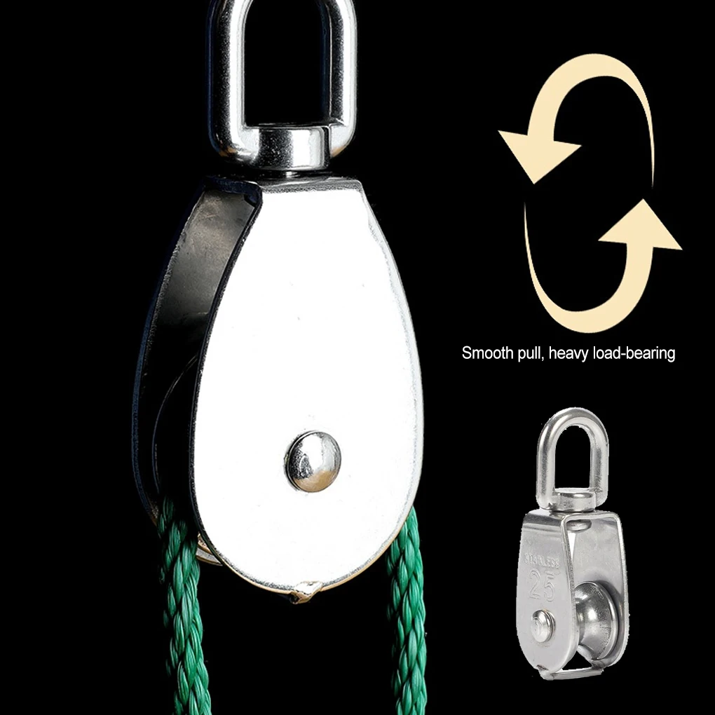 

Office Portable Stainless Steel Pulley Replacement Outdoor Lifting Roller Swivel Traction Steel Wire Pulleys M25