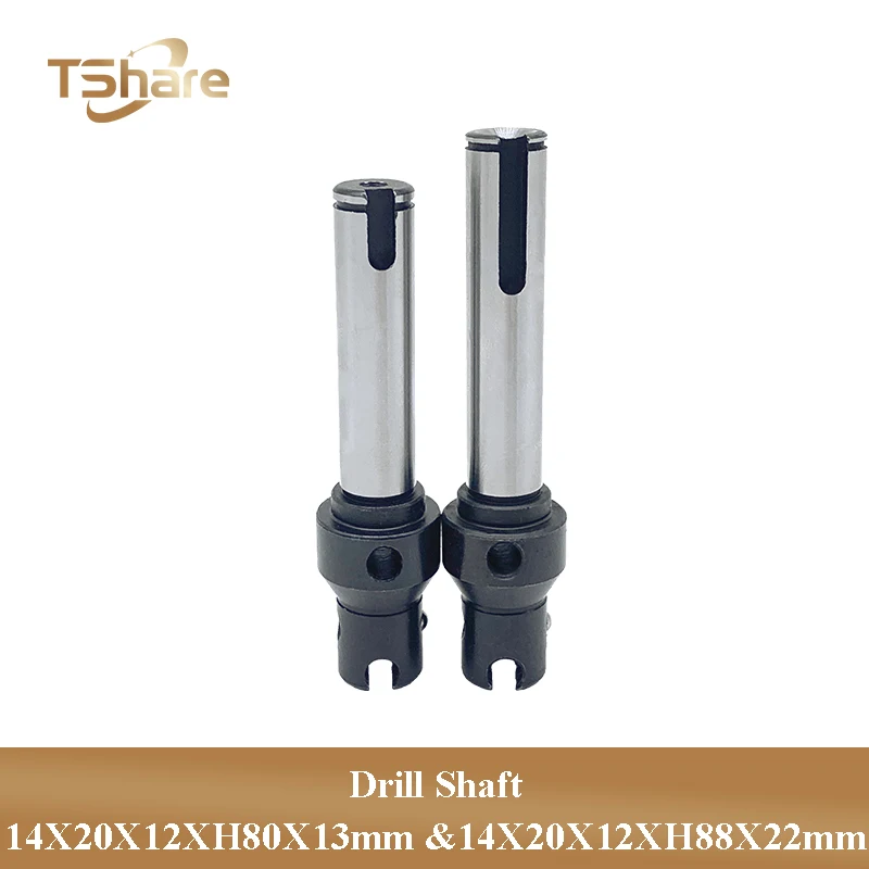 

1PC Woodworking Tools Row Drill Shaft Short Spindle and Long Spindle for Drilling Machie 14X20X12XH80X13mm & 14X20X12XH88X22mm