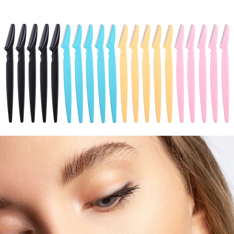 

5/10/12/15Pcs Eyebrow Trimmer Safe Facial Blades Shaping Knife Eye Brow Shaver Face Hair Removal Razor Blades Woman Makeup Tools
