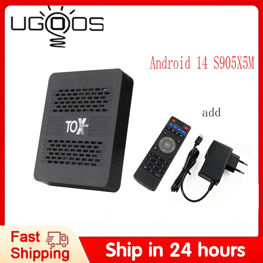 Фото Оригинальная ТВ-приставка Ugoos TOX5 Lite на Android 14, S905X5M, 2 ГБ ОЗУ, 32 ГБ памяти, двухдиапазонный Wi-Fi, LAN 1000 Мбит/с, BT4.1, H.265, 4K 60fps, DLNA. №2