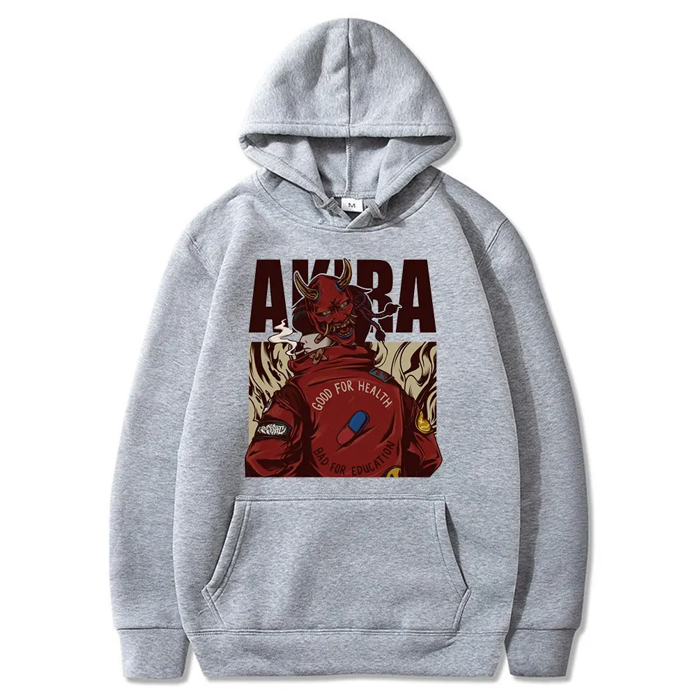 2022 New Japanese Anime Akira Kaneda Hoodies Men Kawaii Manga Winter Warm Tokyo Graphic Streetwear Unisex Tops Sweatshirts Male