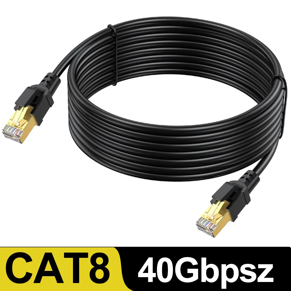 

CAT8 Ethernet Cable 40Gbps 2000MHz 15FT 1-Pack Cable Cat 8 SFTP Internet Network Patch Cable For Home Networking Router Modem