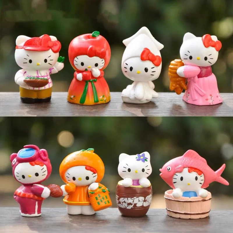 

Аниме Kawaii Sanrio аниме фигурки Kitty экшн-фигурки мелодия мультфильм украшения детские игрушки для девочек коллекция подарки на день рождения